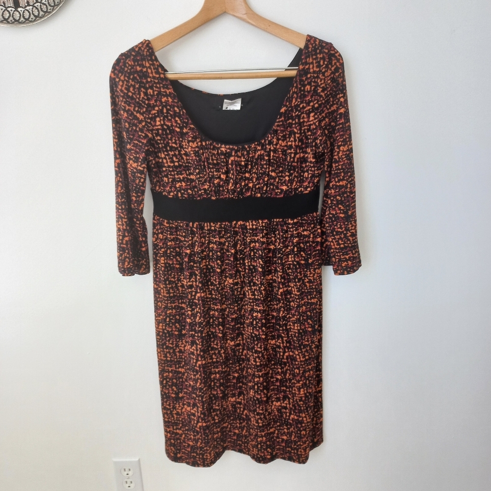Tiana B Women's Multicolor Abstract Patterned Empire Waist Dress Size M US